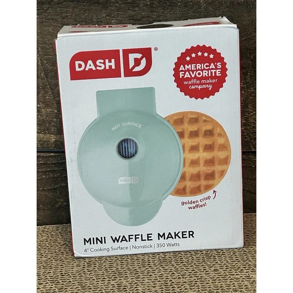 DASH Mini Maker | Waffles, Hash Browns, Chaffles | Non-Stick | 4 Inch |‎ Aqua